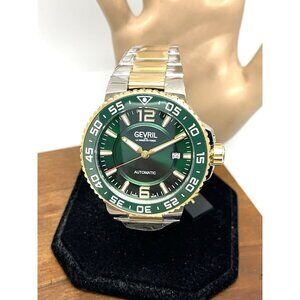 Gevril Men's Watch 46703 Riverside Swiss Automatic Green Dial Two Tone 43mm